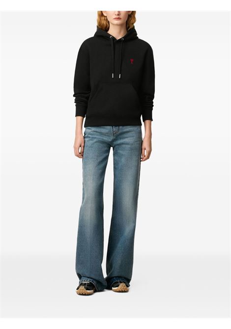 ami de coeur hoodie man black AMI PARIS | BFUSW235.730001